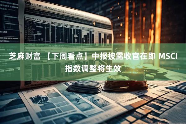 芝麻财富 【下周看点】中报披露收官在即 MSCI指数调整将生效