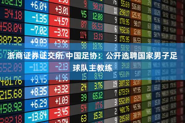 浙商证券证交所 中国足协：公开选聘国家男子足球队主教练